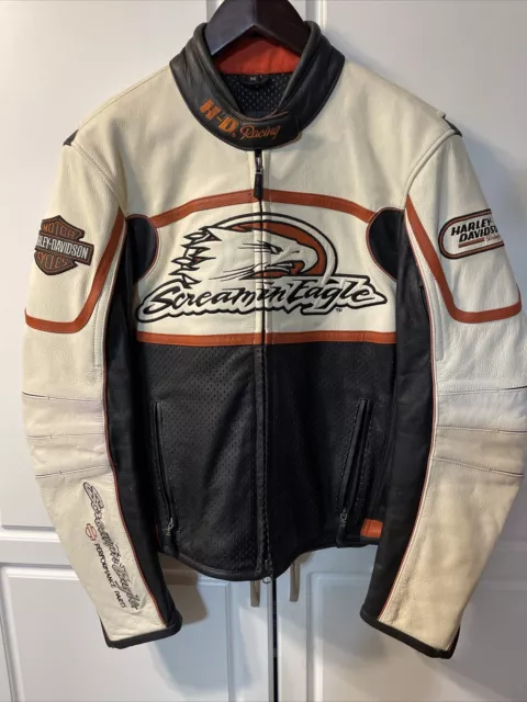 Harley Davidson Screamin Eagle Raceway Womens Medium Leather Jacket