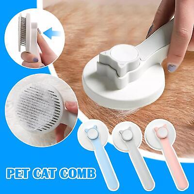Pet Dog Cat Brush Hair Massage Comb Grooming Self-Cleaning Slicker Brush NEW