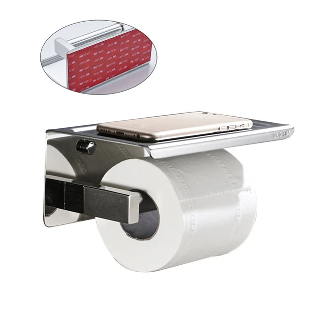 Supporto carta igienica da bagno autoadesivo a parete acciaio inox toilette