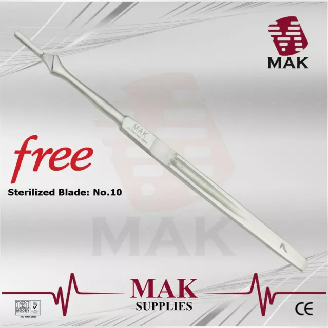 MAK Scalpl Handle No 7 Thick Shank Delicate Cutting along CVD Lines Dissection