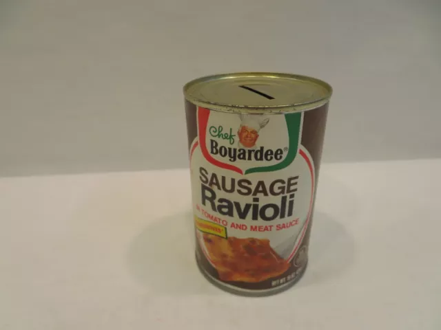 Vintage Sausage Ravioli Chef-Boyadree American Home Foods Can Coin Bank "RARE"