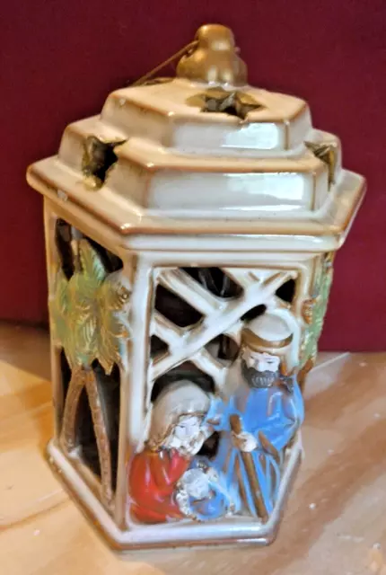 Kirklands Potter's Garden Nativity Tealight Lantern 7" Christmas Luminaire