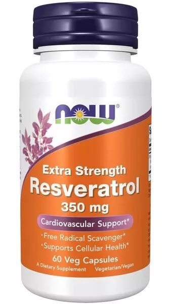 NOW Foods Resveratrol, zusätzliche Stärke 350 mg - 60 Vcaps