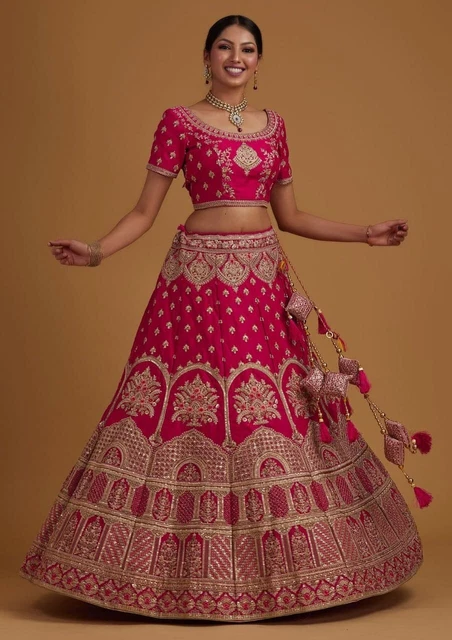 Embroidered Indian Designer Lengha choli Wedding Party Wear Traditional Design
