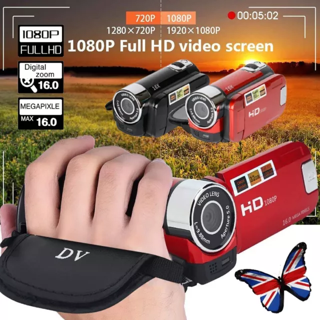 16x Digital Video Camera Full HD 1080P Camcorder Zoom YouTube Vlogging Recorder