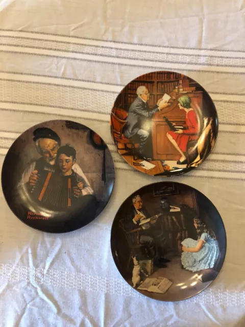 Knowles collector plates Norman Rockwell set of 3            j