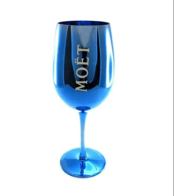 Moet Chandon Imperial Navy Blue Champagne Glass Goblet Flute Brand New x2