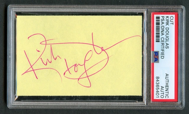 Kirk Douglas signed autograph auto 2.5x3.5 cut Actor: Spartacus PSA Slabbed