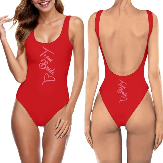 Costume Da Bagno Intero Donna 'Bride' - Per Addio Al Nubilato, Poliestere, Design Sexy - Foto 4