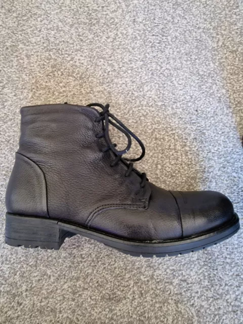 LADIES CLARKS ADELIA Stone Black Lace Up Leather Ankle Boots Size 7 30.00 PicClick UK