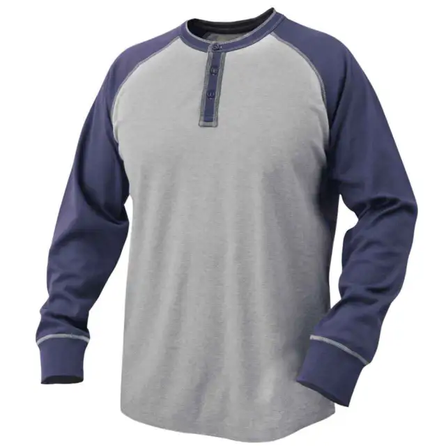 Black Stallion TF2520 FR Cotton Jersey Long Sleeve T-Shirt Navy/Gray X-Large