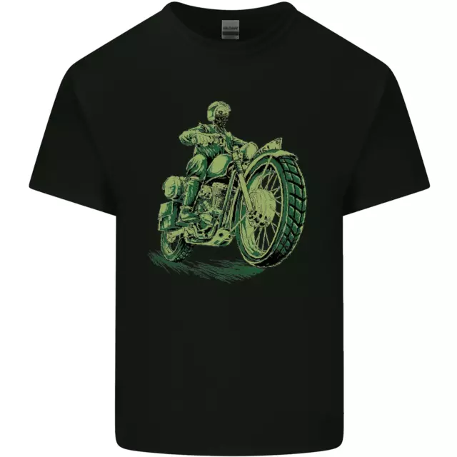 Biker Green Cafe Racer Motorbike Motorcycle Mens Cotton T-Shirt Tee Top