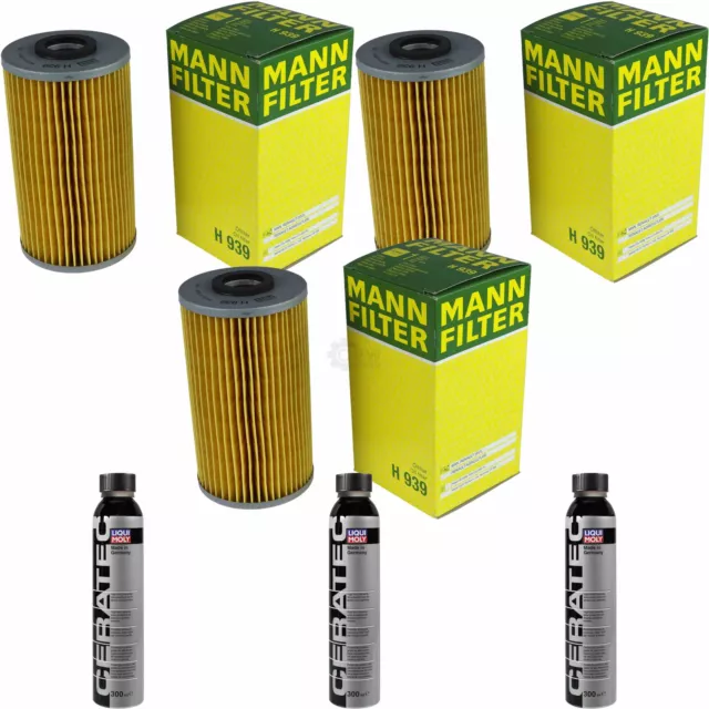 3x Mann-Filter Filtre à Huile H 939 + 3x Liqui Moly Cera Tec 3721