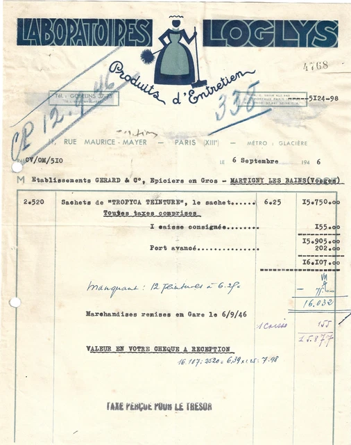 ANCIENNE FACTURE DE 1938 Eaux Minérales de VITTEL (Vosges) - Hépar EUR