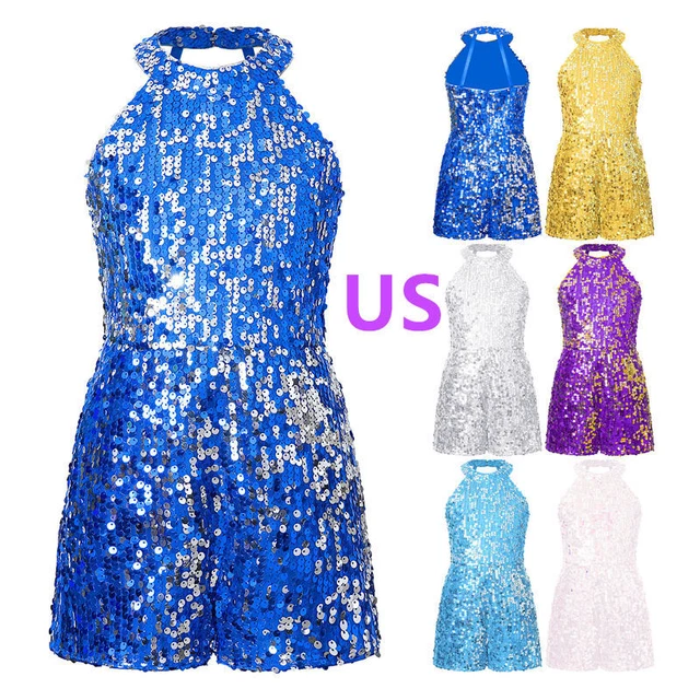 US Kids Girl Sleeveless Jumpsuit Pageant Integrated Party Siamese One-Piece Suit