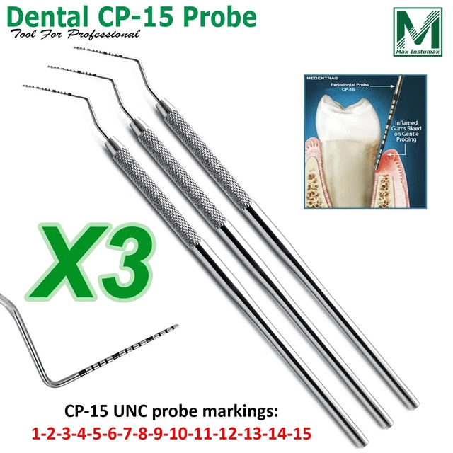 PROBE CP 15 Periodontal Dental Color CodedMarking Examination Probe