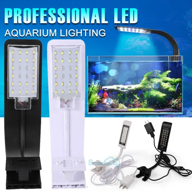 24 LED Aquarium Light Grass Plant Grow Light Fish Tank Projection Clip-on Lamp
