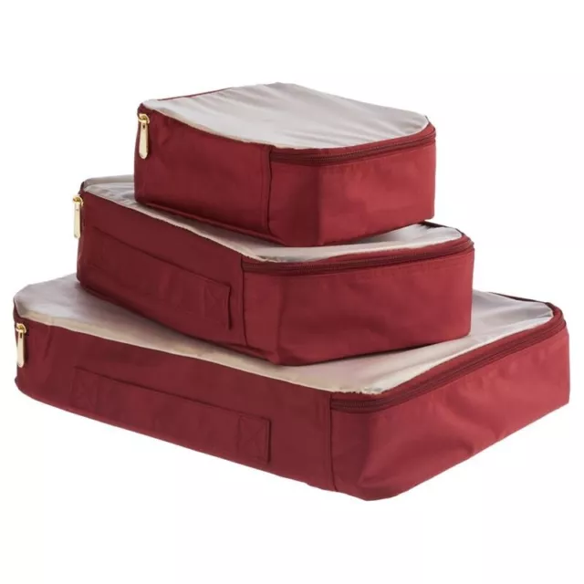 Samantha Brown 3-piece Packing Cubes Set - Burgundy
