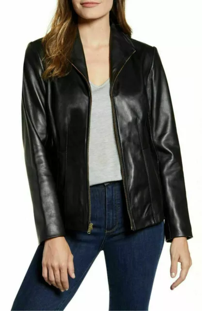 Bomber Biker Black Stylish Women's Real Leather Jacket Genuine Lambskin Jacket