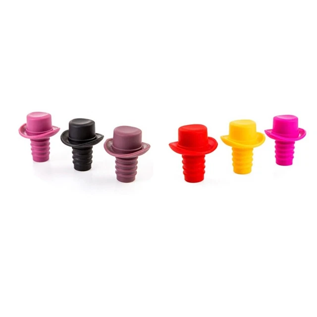 6 pz chiusure vino riutilizzabili in silicone
