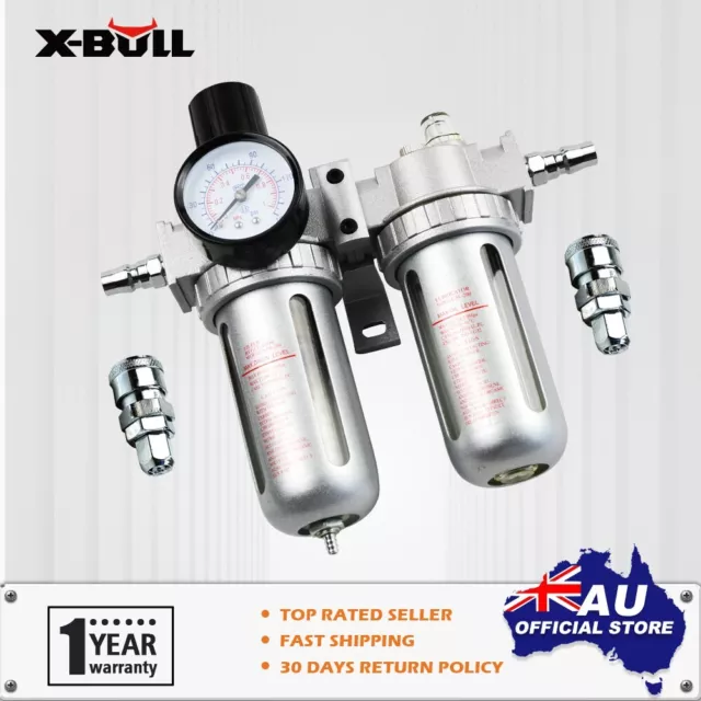 X-BULL  Air Compressor Oil Moisture Water Trap Filter Regulator Mount Fitting