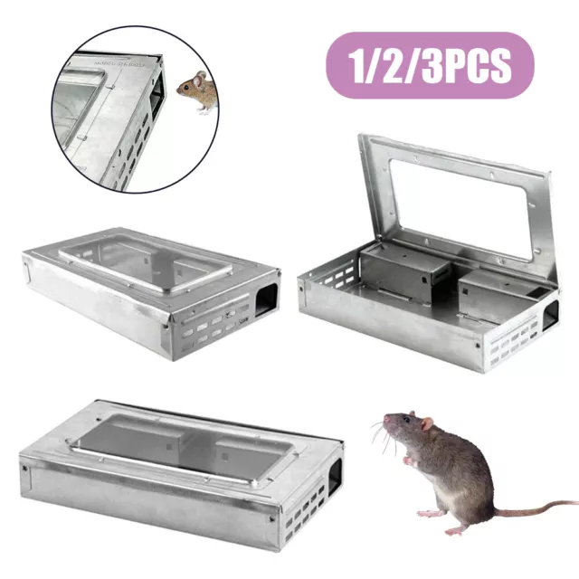 1/2/3X Multi Live Catch Mouse Humane Self Catching Metal Mice Rat Trap Catcher