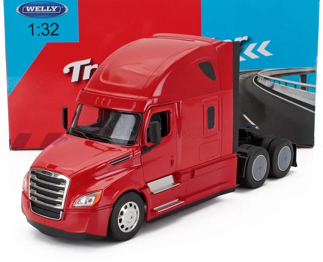 Camion WELLY 1/32 Freightliner Cascadia Jaune - Miniature En Métal - NEUF