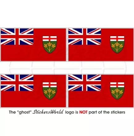 ONTARIO Province Flag Canada Canadian 50mm (2") Vinyl Stickers, Decals x4