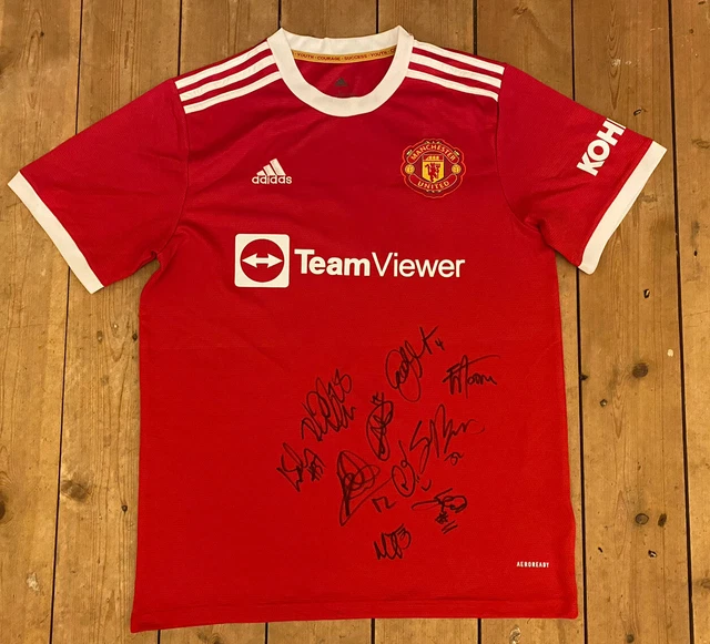 MANCHESTER UNITED DAMEN FC - signiertes Shirt Team - WSL *COA* Ella Toone, Parris