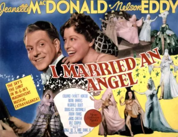 Married An Angel Lobby Card Nelson Eddy Jeanette MacDonald 1942 Old Photo