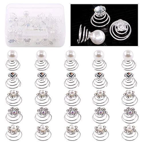 30Pcs 5 Styles Spiral Hair Pins Swirl Hair Twists Coils Hair Clip Accessories