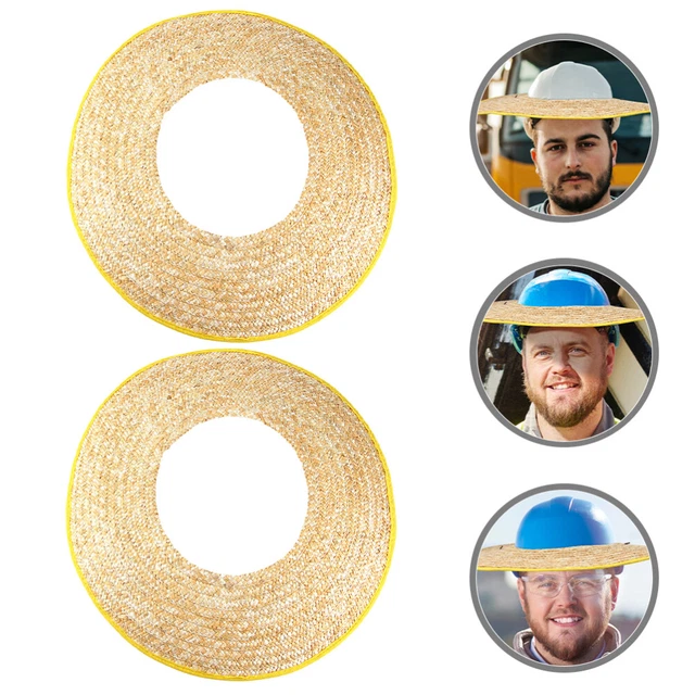 2pcs Hard Hat Visor Straw Helmet Brim Wheat Straw Helmet Sunshield