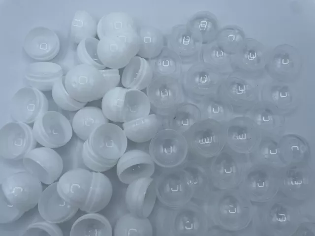 Empty Clear-White Colored Round Capsules 1.1 inch Bulk White Half Capsule