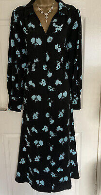 Marks And Spencer Floral Midi Shirt Dress Size 18 Long Bnwt