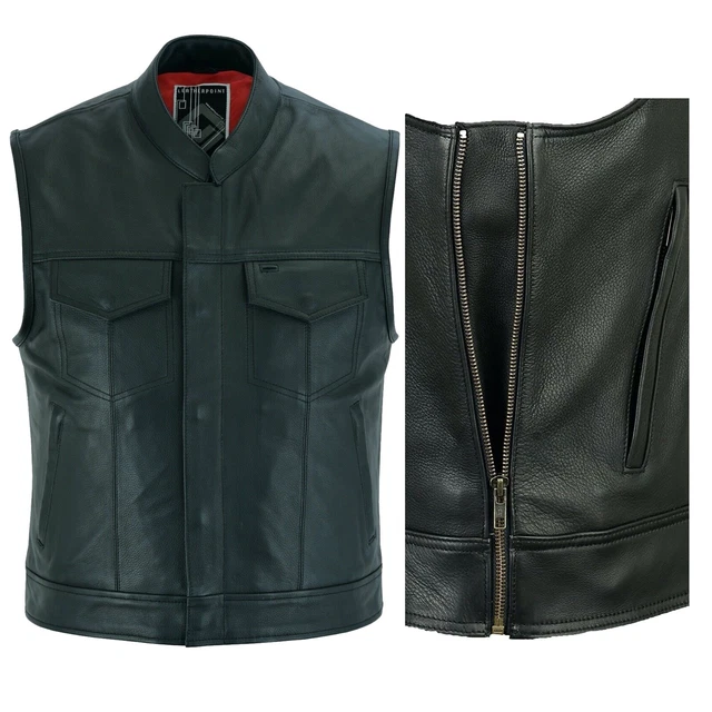 Produktbild von Gaudi-Leathers Herren Motorrad Lederweste Zipper GL202 Gr. XL