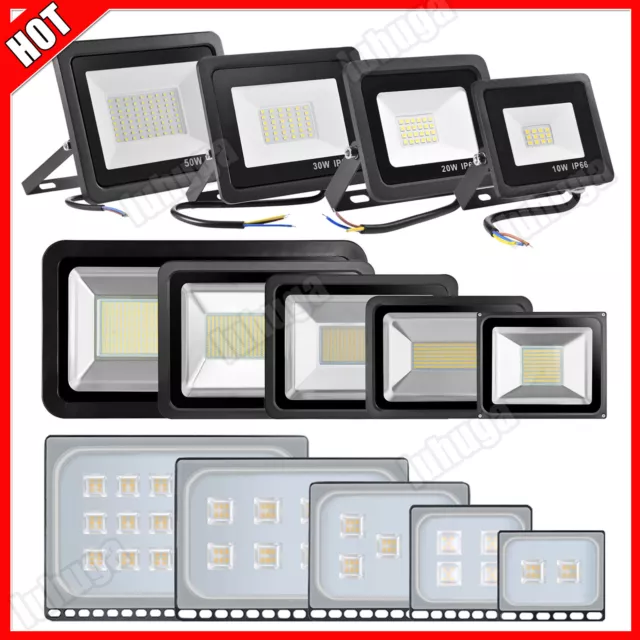 LED Fluter Strahler 10W 30W 50W 100W SMD Außen IP65 Scheinwerfer Flutlicht 230V