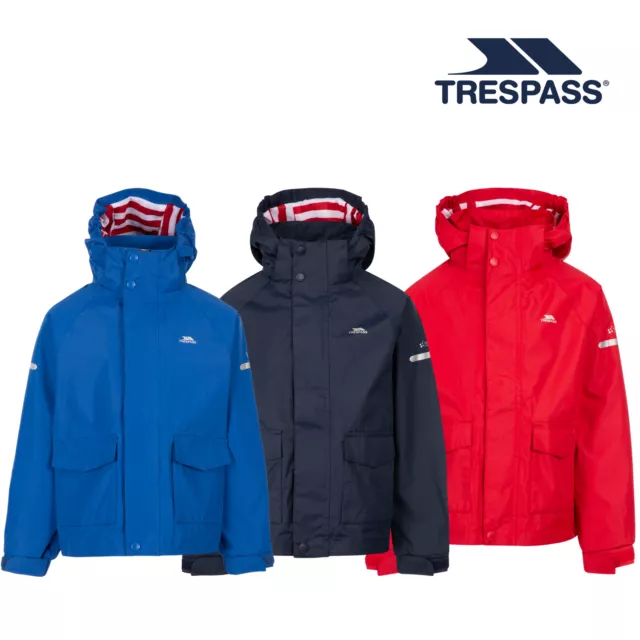 Trespass Kids Waterproof Jacket Unpadded With Detachable Hood Bluster