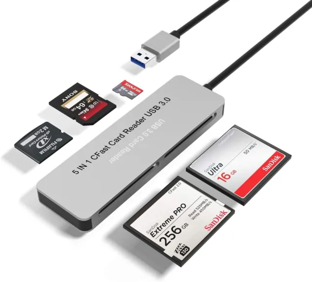 Lettore Di Schede Cfast, Hub Adattatore Scheda Di Memoria Cfast 2.0 5 in 1, USB