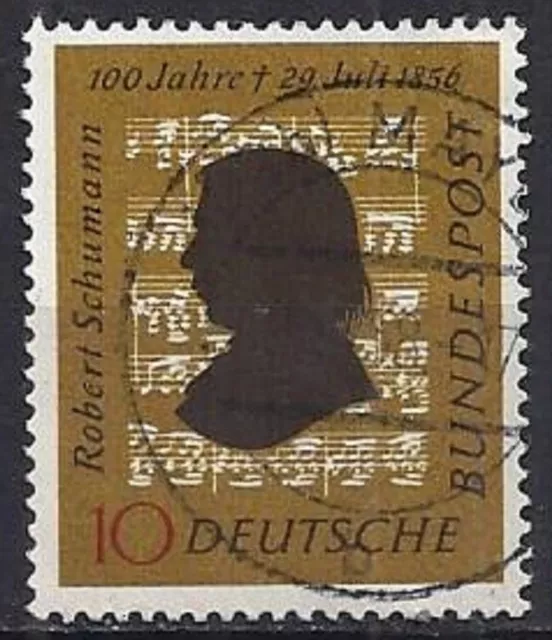 Bund BRD Mi. 0234 aus 1956 ORTSVOLLSTEMPEL Mayen 100 J. Todestag Robert Schumann