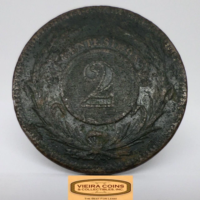 1869-H Uruguay 2 Centesimos - #C29213NQ