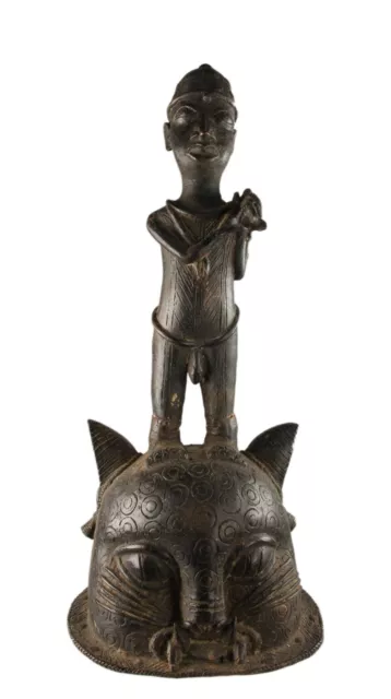 Bronze Krieger Ife Leopard 48 CM - Stil Reich Des Benin Nigeria - 17308