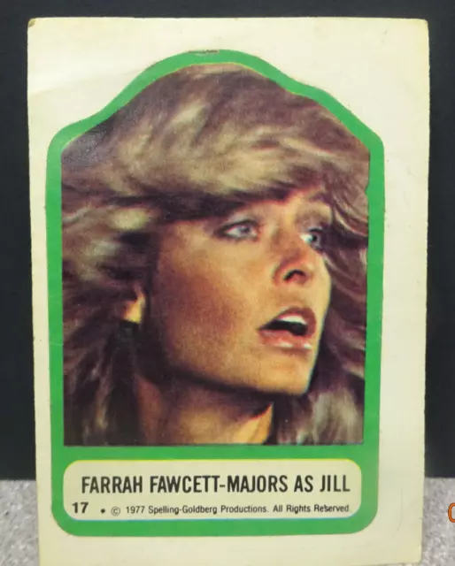 Vintage 1977 Charlie's Angels Sticker Farrah Fawcett-Majors as Jill #17