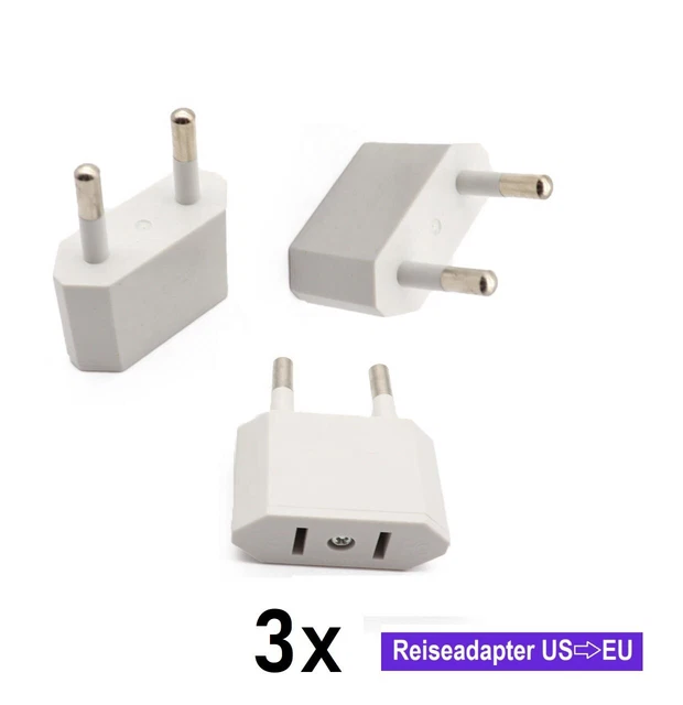 3X REISE STROM Adapter Stecker USA/Japan/Kanada/Mexiko Zu EU/DE/AT