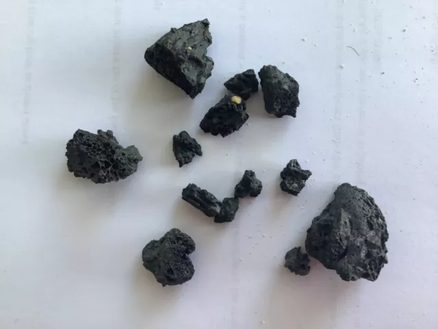 Volcanic lava pieces from Tenerife . 12 small pieces.(Box7b)