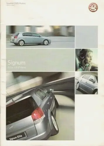 Vauxhall Signum 2004-05 UK Markt Verkaufsbroschüre Elite Design Eleganz FAIR