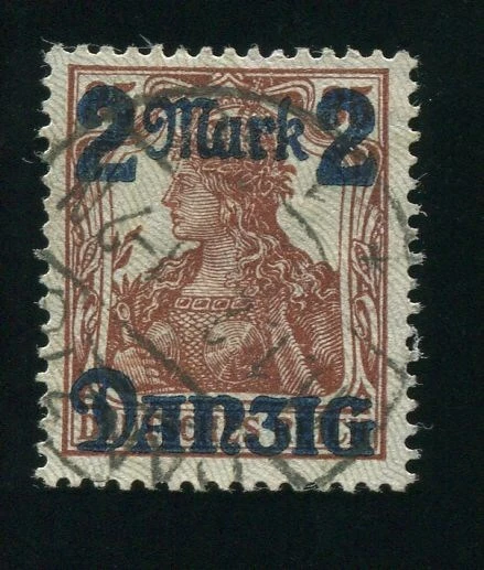 as5) Danzig Germania MiNr 28 II gef. Stempel BEFUND einwandfrei
