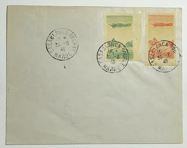 1946 Maroc (Morocco) Casablanca Bourse Airmail Cover Rare