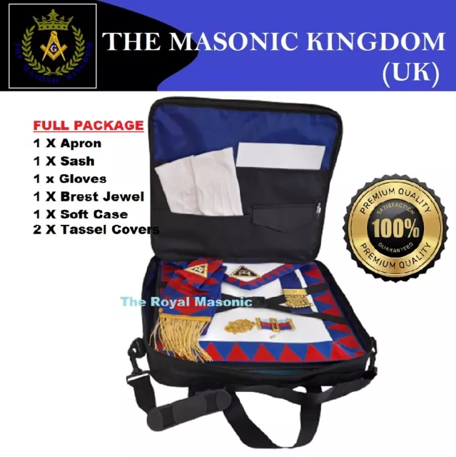 Masonic Royal Arch Provincial Apron Lambskin Leather | Sash | Jewel | Gloves New