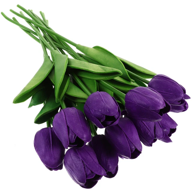 12 piezas tulipán artificial flor tulipán flor artificial flor púrpura