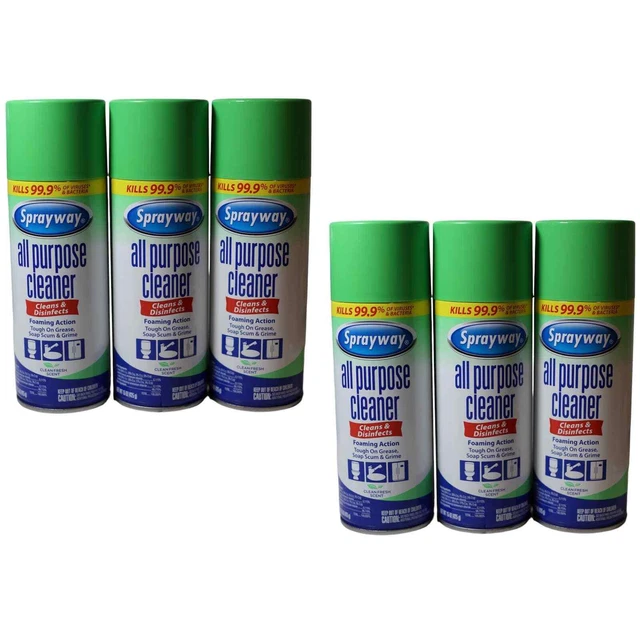 1 Case (6 Cans) Sprayway All-Purpose Household Foam Cleaner 15 Oz Cans